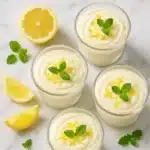 Chilled lemon Greek yogurt mousse with lemon zest