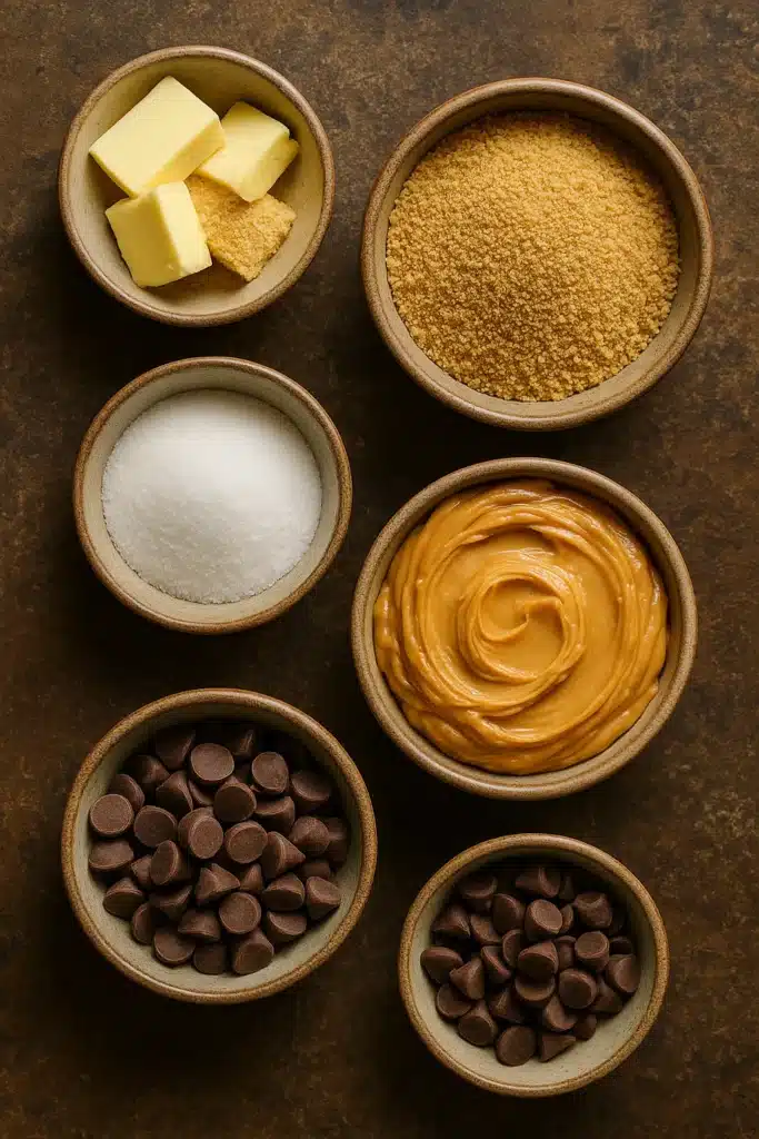 Chocolate Peanut Butter Bar ingredients layout