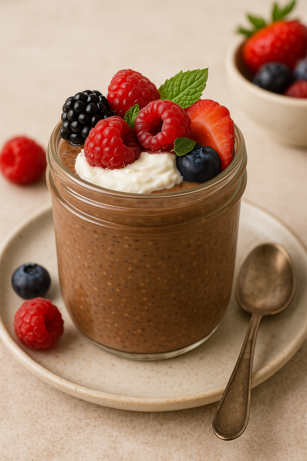 Chocolate Chia Pudding with Berries: A Guilt-Free Sweet Treat