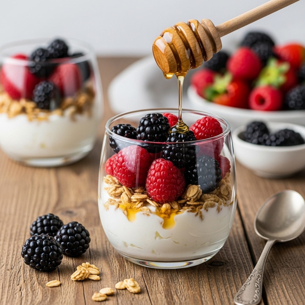 Greek yogurt dessert recipes with berries and granola