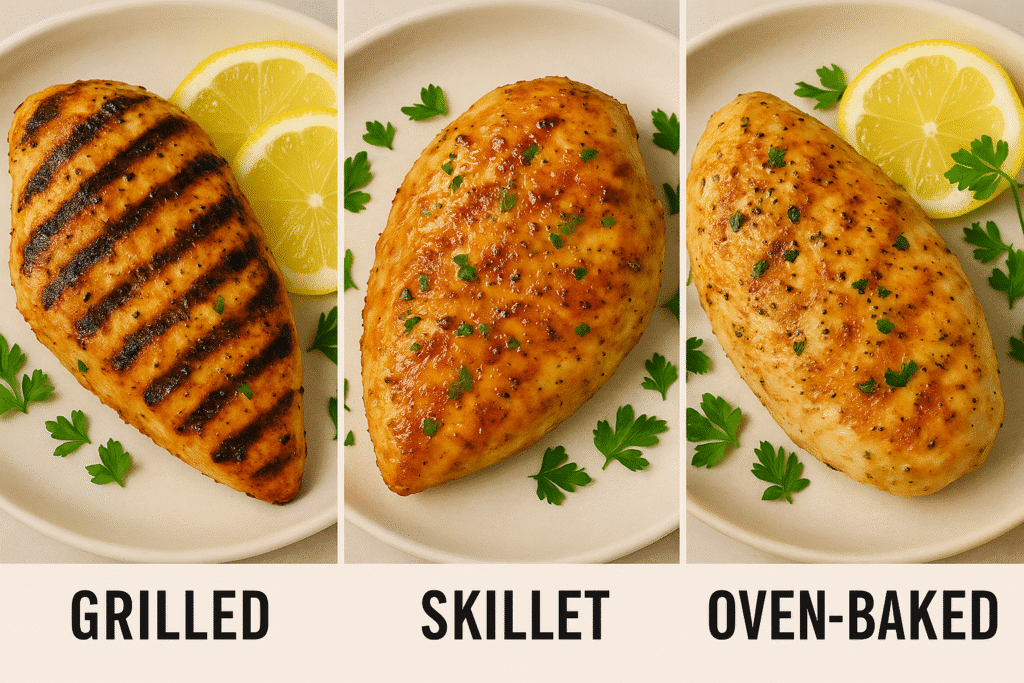 Three cooking methods for lemon garlic chicken