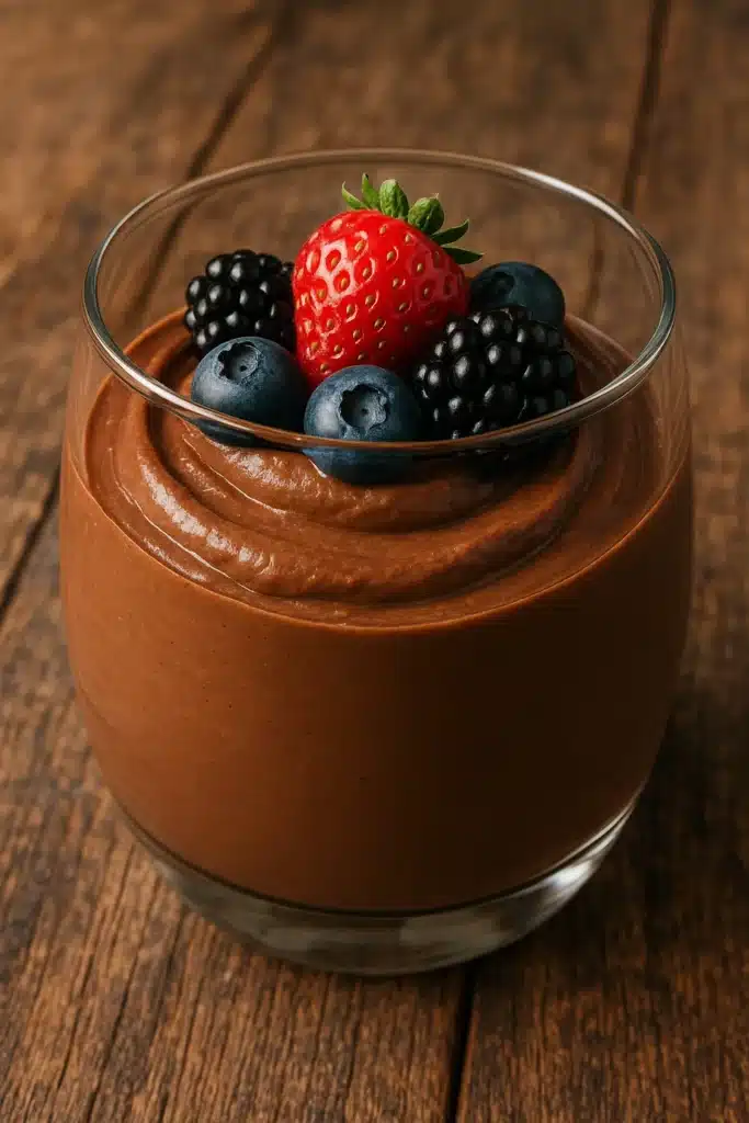 Low calorie chocolate avocado dessert