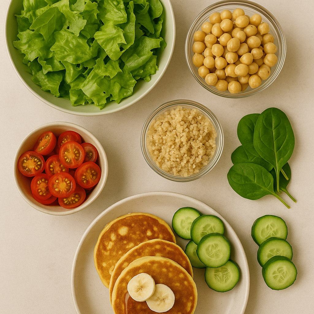 ingredients for healthy mason jar salad