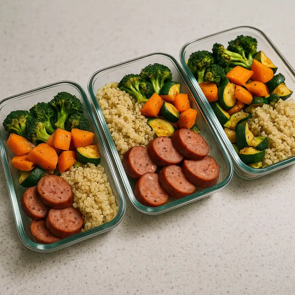 Meal prep with Sheet Pan Sausage and Veggies