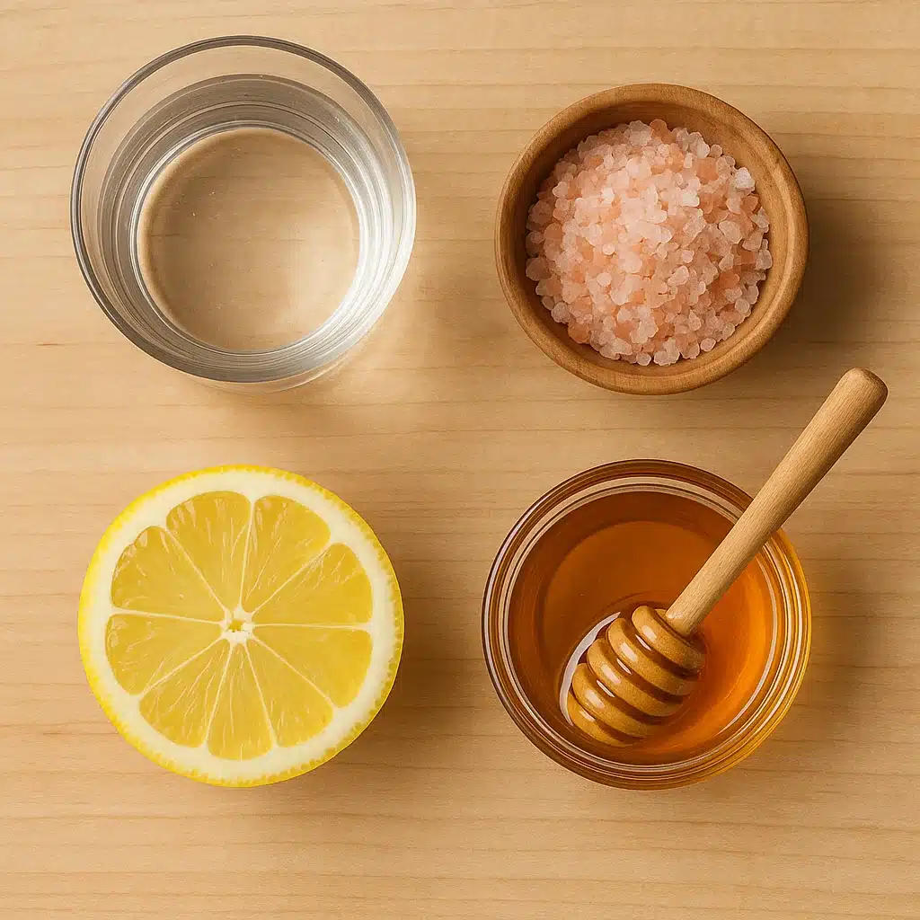 Ingredients for pink salt trick recipe for weight loss