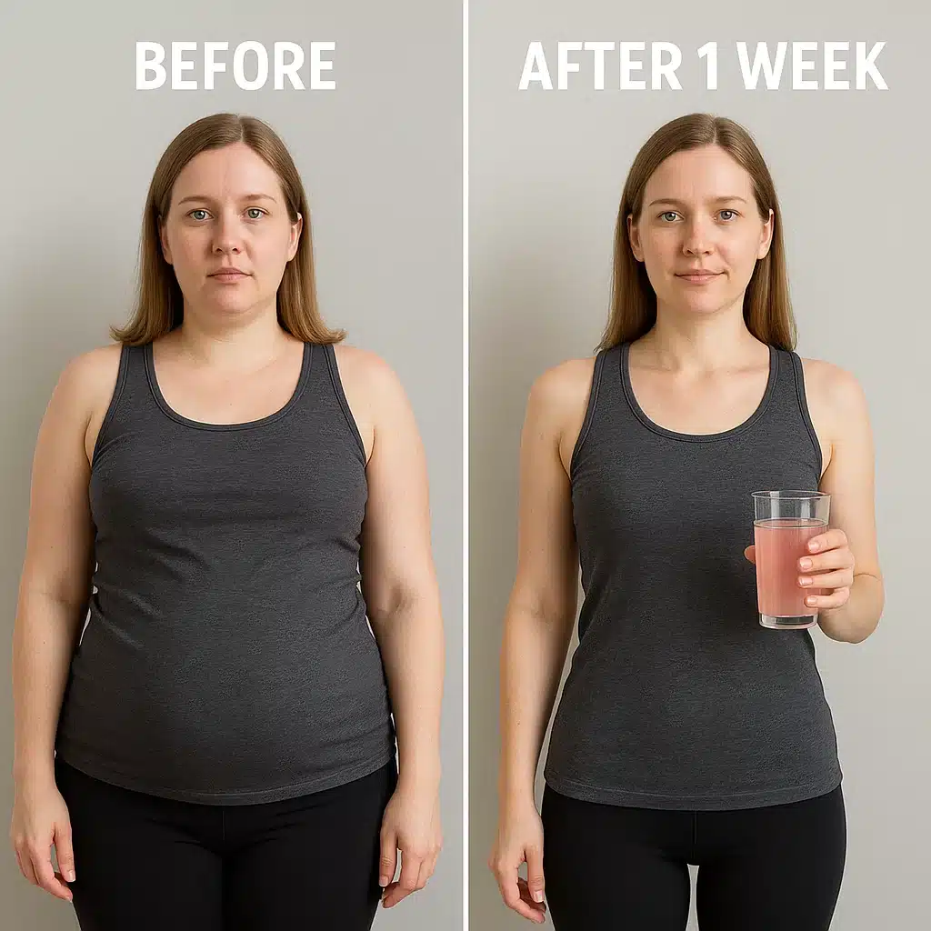 Before and after pink salt trick recipe weight loss results