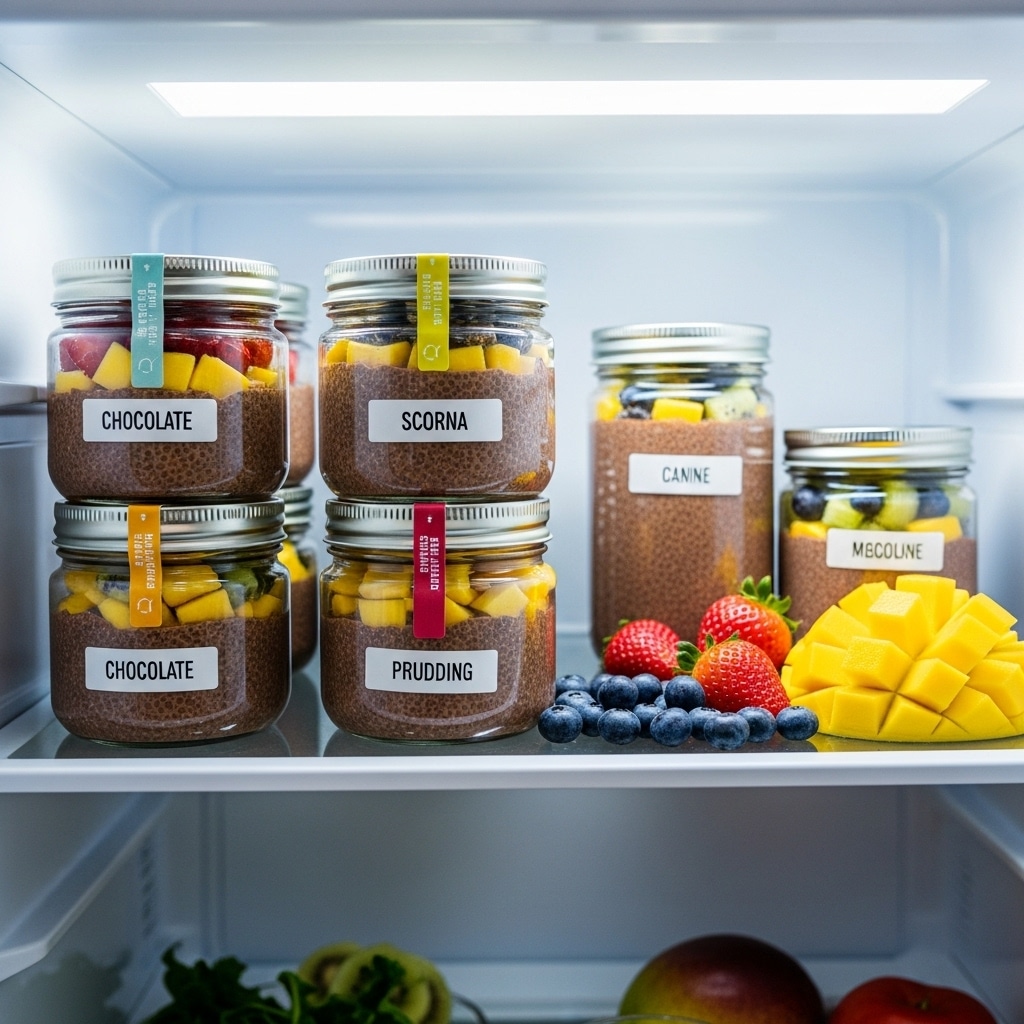 Storing Greek yogurt chia pudding in fridge