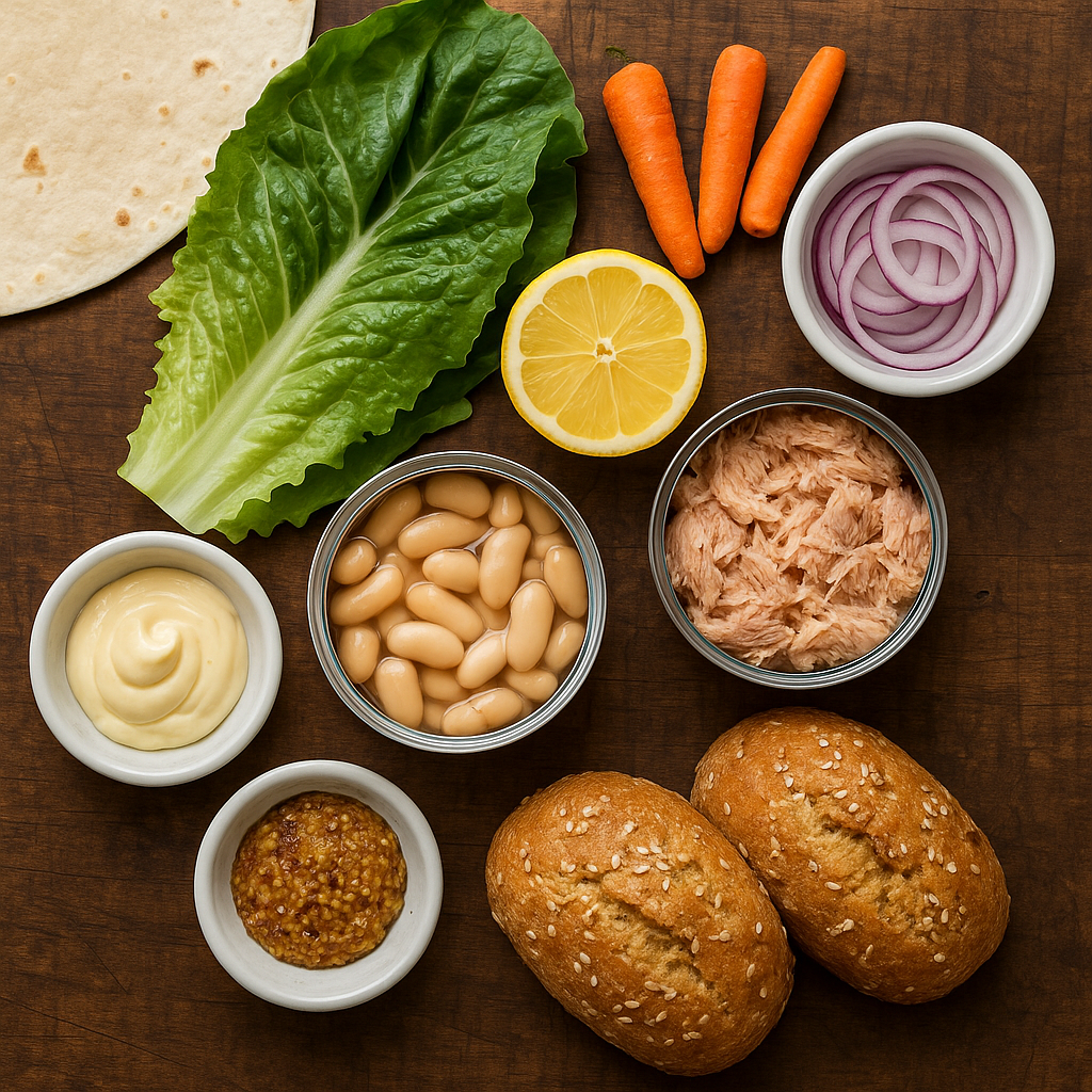 These Tuna & White Bean Salad Wraps ingredients
