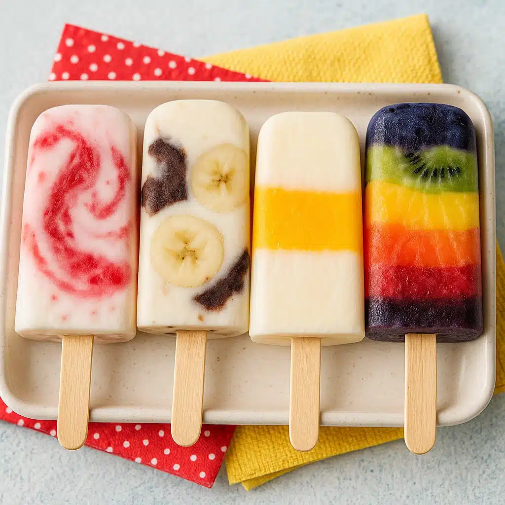 Greek yogurt popsicle flavor variations